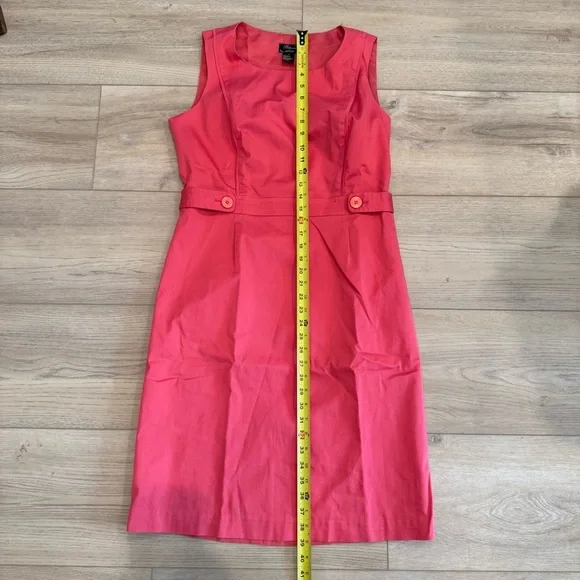 Larry Levine Platinum Cotton Stretch Elegant Pink Sleeveless Dress Size 10 EUC - Picture 4 of 8